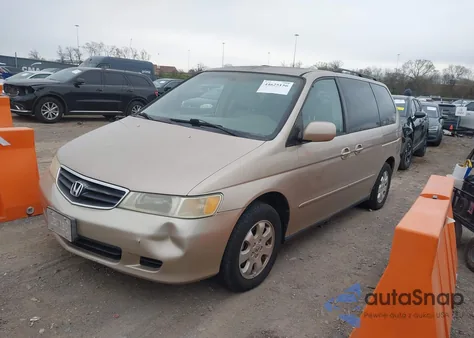 2002 Honda Odyssey Ex-L z USA, uszkodzony, nr VIN 5FNRL18942B011353